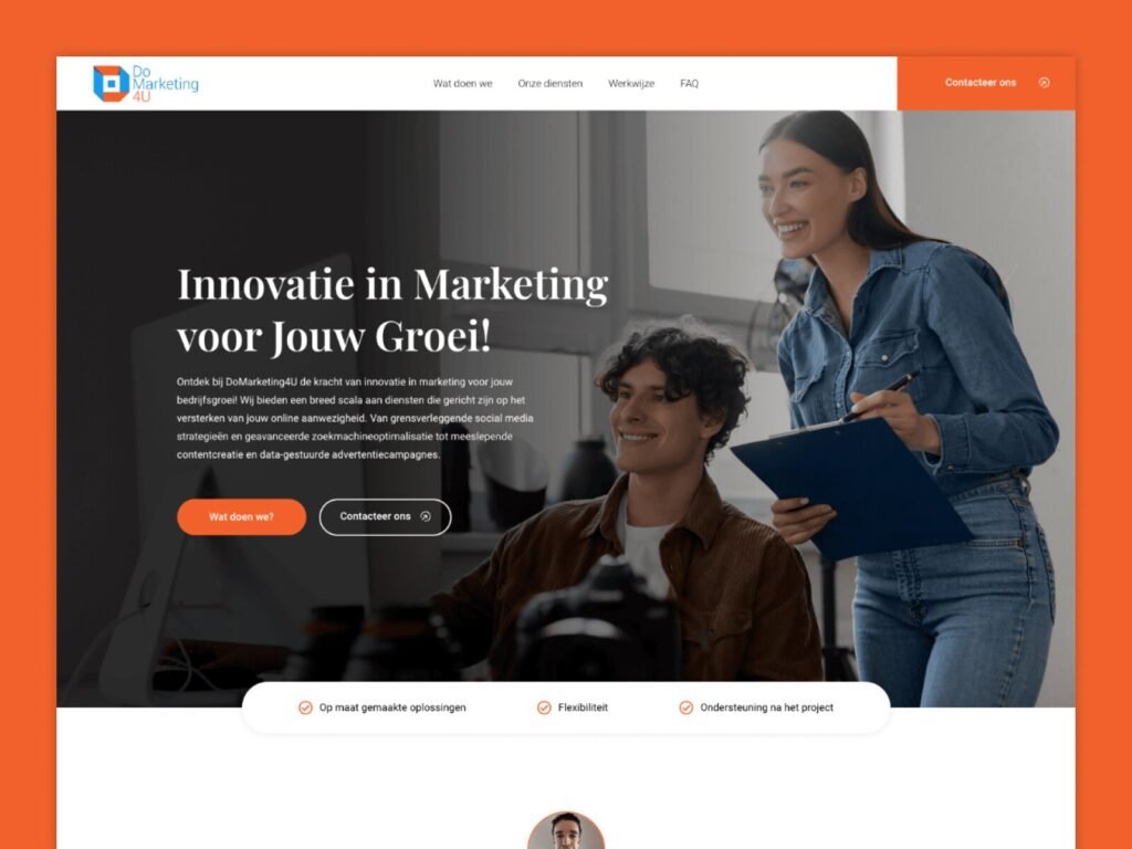 Business website landing page